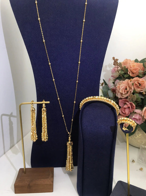 Ensemble Sautoir " Fatima" | Plaque or