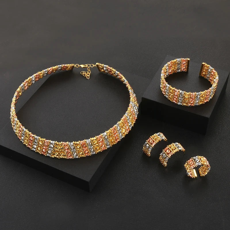 Zircon Set | Gold Plate| “KIKiY”